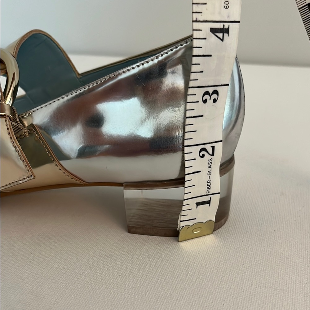Frances Valentine Katy Silver and Gold Maryjane with Lucite Heel - Picture 10 of 10